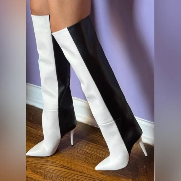 Christian Louboutin Astrilarge 100 black and white Botta boots in 41 EU - Picture 4 of 16